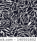 Animal leopard Floral textile pattern design in black and white for fashion and home textiles 140501602