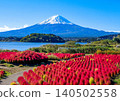秋色的地膚草和富士山 140502558