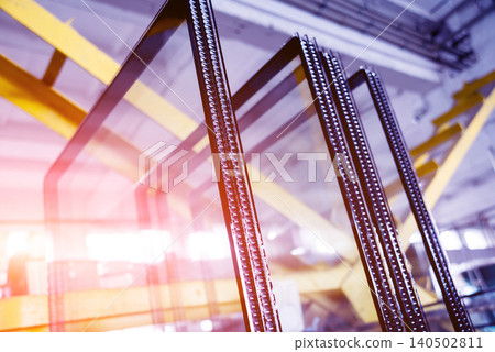 Window profile cut of metal, glass and insulation. 140502811