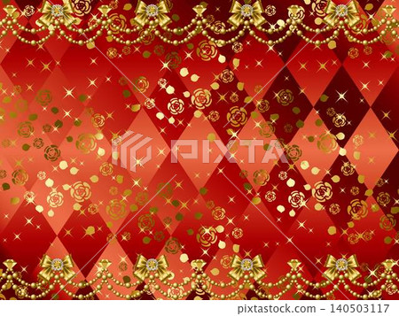 Rose, diamond shape, ribbon F, gold 10 red B Rose, diamond shape, ribbon F, gold 10 red B 140503117