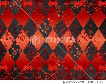 玫瑰，菱形，絲帶 F，黑色 10 紅色 B 140503122