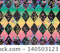 Rose, diamond shape, ribbon F, black 21 rainbow dark B 140503123