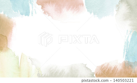 Soft greige watercolor texture banner frame Soft greige watercolor texture banner frame 140503221