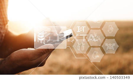 Smart farm technology helps farmers manage crops with digital tools and IoT Smart farm technology helps farmers manage crops with digital tools and IoT 140503349