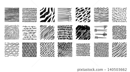 Round samples of hand drawn crosshatch patterns Round samples of hand drawn crosshatch patterns 140503662