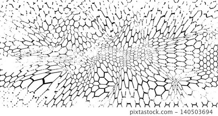 Sketch hexagon distorted pattern, grunge texture Sketch hexagon distorted pattern, grunge texture 140503694