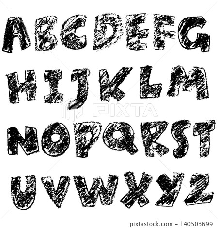 Colorful Crayon Hand Drawn Vector Font Colorful Crayon Hand Drawn Vector Font 140503699