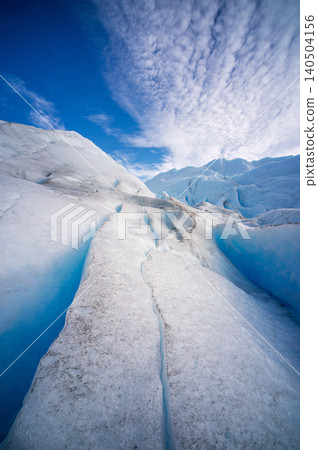 Glacier patagonia los glaciares national park perito moreno, icy crevasse under blue sky in argentina 140504156