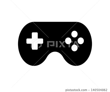 Simple silhouette icon illustration of a game controller Simple silhouette icon illustration of a game controller 140504862
