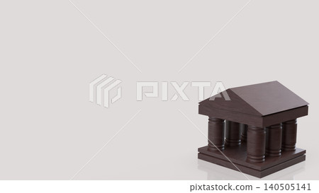 Wooden Classical Bank Building Finance Concept 3d render. 140505141