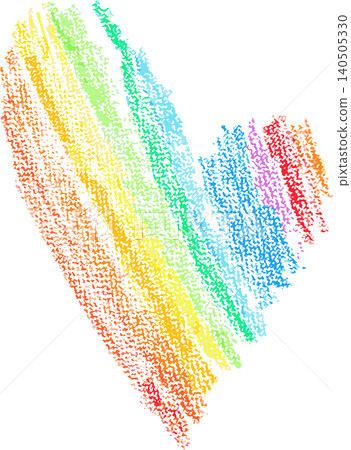 Pencil Drawn Rainbow Heart Child Illustration Pencil Drawn Rainbow Heart Child Illustration 140505330