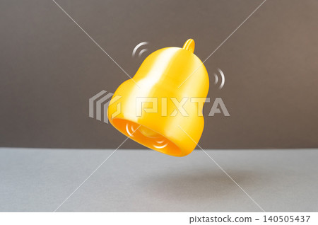 Notification bell. Message and notification. Alarm and reminder. 140505437