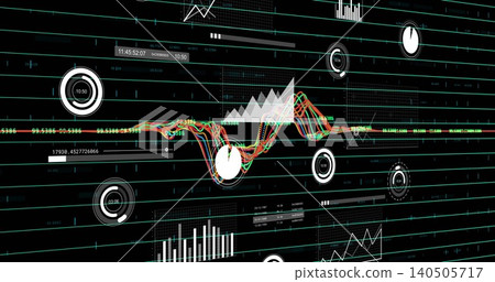 Showing color wave with red or green or orange traces and triangle on wide UI, gauges, teal grid, nu 140505717