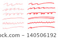 Simple hand-drawn line material set red 140506192