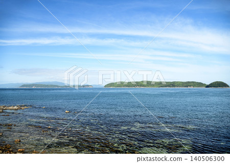 View of Tomogashima Island from Jogasaki Coast [Wakayama City, Wakayama Prefecture] 140506300