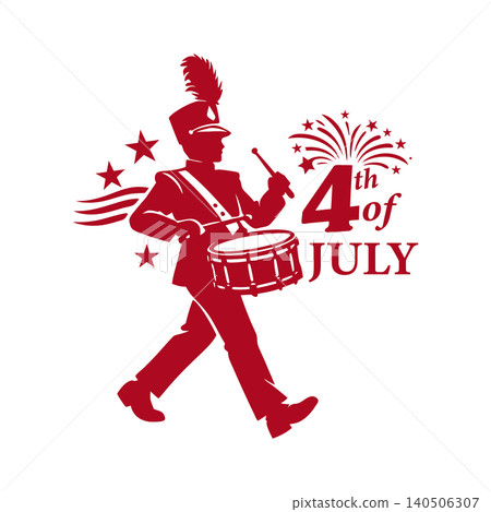Fourth Of July Parade Drummer Design Fourth Of July Parade Drummer Design 140506307