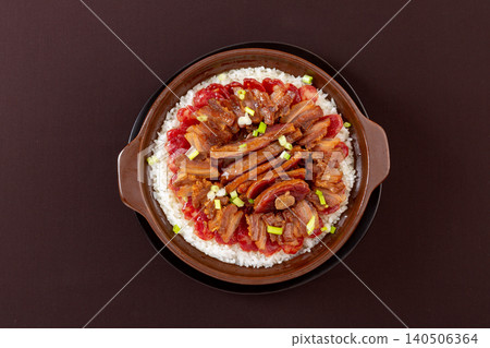 Claypot Rice with Chinese Sausages, Cured Pork and Duck, Traditional Comfort Food 140506364