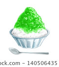 Melon shaved ice in a glass container (no shadow) 140506435