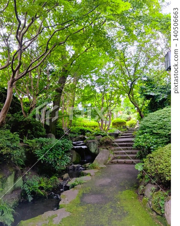 初夏時節的常山園:紫泉閣一片翠綠。 初夏時節的常山園:紫泉閣一片翠綠。 140506663