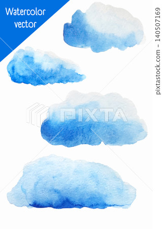 Artistic Watercolor Vector Illustrations of Soft and Luminous Blue Clouds for Design Projects Artistic Watercolor Vector Illustrations of Soft and Luminous Blue Clouds for Design Projects 140507169