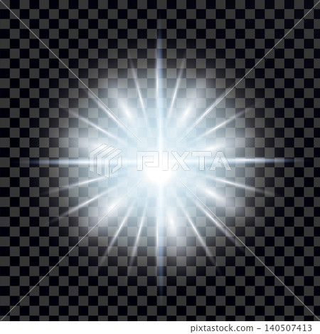 Radiant Light Burst with Star Effects Against a Dark Transparent Background for Visual Impact 140507413