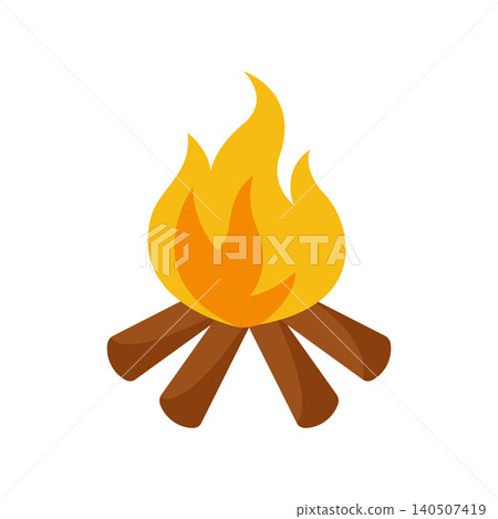 camp fire icon vector design template in white background 140507419