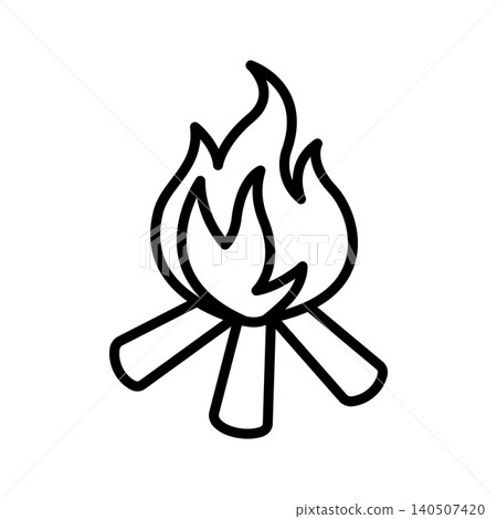 camp fire icon vector design template in white background 140507420