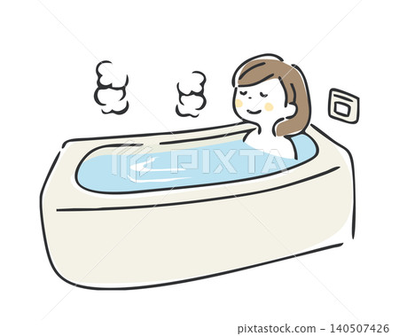 一個在浴缸裡放鬆的女人 一個在浴缸裡放鬆的女人 140507426
