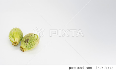 Macro photography of butterbur sprouts, white background, copy space, spring wild vegetables, food ingredients. Macro photography of butterbur sprouts, white background, copy space, spring wild vegetables, food ingredients. 140507548