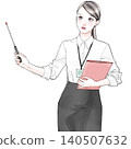 Female holding a pointer 140507632