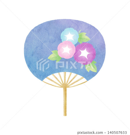 牽牛花扇的插圖 牽牛花扇的插圖 140507633