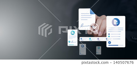 Document Approval Workflow and Digital Verification Concept 140507676