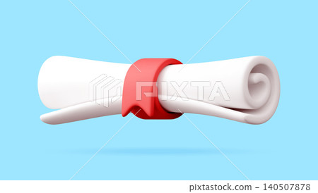3d diploma scroll with red ribbon for graduation 3d diploma scroll with red ribbon for graduation 140507878