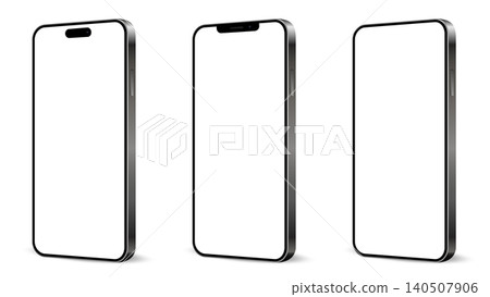 Realistic vector mobile phone mockup. Modern smart phone isolated on white background. Realistic vector mobile phone mockup. Modern smart phone isolated on white background. 140507906