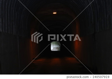 Light from the exit visible from the tunnel above the Hyugami Dam Light from the exit visible from the tunnel above the Hyugami Dam 140507919