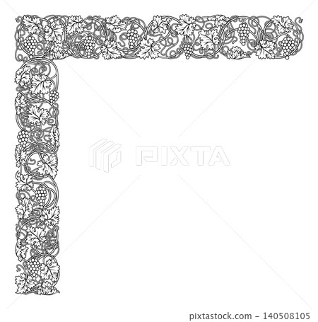 Grape Vine Grapevine Leaves Grapes Leaf Border 140508105