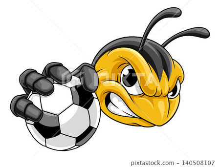 Bee Hornet or Wasp Insect Soccer Football Mascot Bee Hornet or Wasp Insect Soccer Football Mascot 140508107