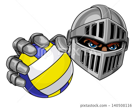 Medieval Knight Volleyball Ball Sports Team Mascot Medieval Knight Volleyball Ball Sports Team Mascot 140508116