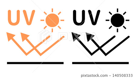 Sun and UV protection icon set Sun and UV protection icon set 140508333
