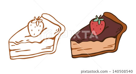 Slice of strawberry pie Vector graphic 140508540