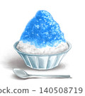 Shaved ice in a glass container (Blue Hawaii) 140508719