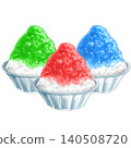 Set of 3 shaved ice desserts in glass containers 140508720