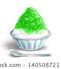 Shaved ice (melon flavor) in a glass container 140508721