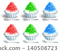 A shaved ice set in a glass container. 140508723