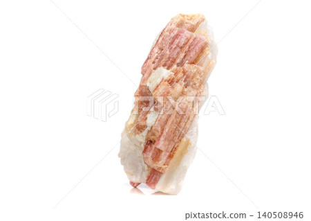 Macro mineral stone Tourmaline in the breed a white background Macro mineral stone Tourmaline in the breed a white background 140508946