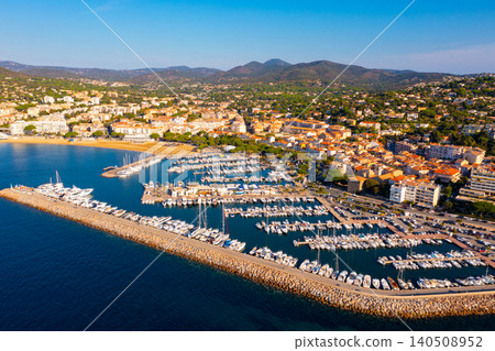 Drone view of the small town of Sainte-Maxime Drone view of the small town of Sainte-Maxime 140508952