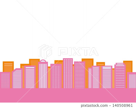 Cityscape, buildings, white background, pink, orange Cityscape, buildings, white background, pink, orange 140508961
