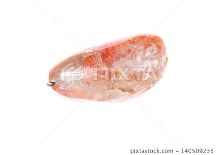 Macro mineral stone Rutile in quartz on a white background Macro mineral stone Rutile in quartz on a white background 140509235