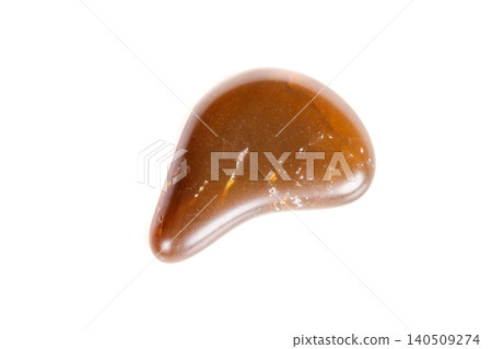 Macro mineral stone Carnelian on white background 140509274