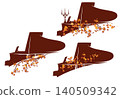 autumn season tree branches with bright leaves and grand piano vector design set 140509342